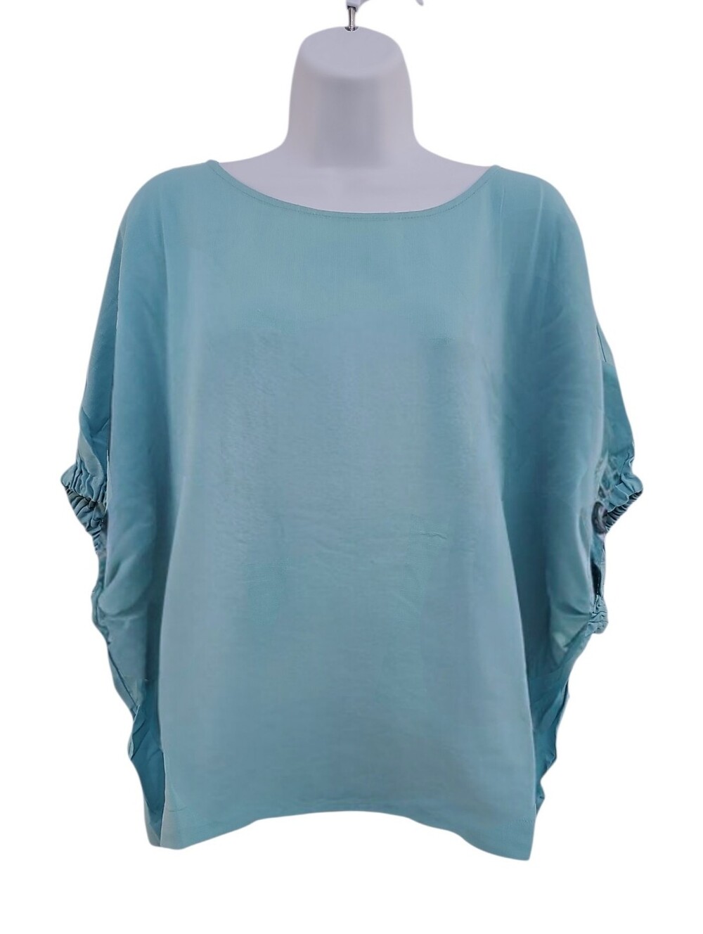 Zenana Womens Oversized Boatneck Top Blue Plus Size S M L XL New Short Sleeve - Picture 3 of 3